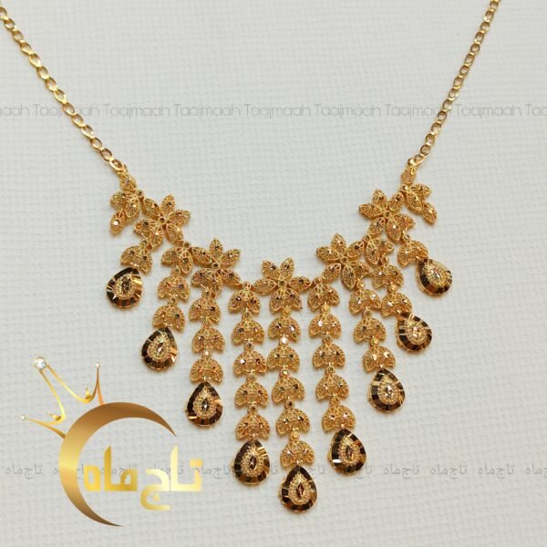 گردنبند گندمی تمام تراش طلا تاج ماه - Image 1