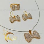 سرویس پاپیون دو رنگ طلا تاج ماه